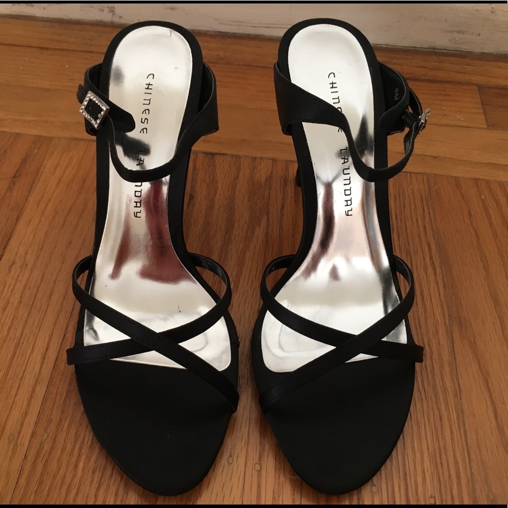 NEW Chinese Laundry Black Strappy Heel Sandals 8